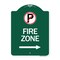 Signmission No Parkingand Right Arrow, Green & White Aluminum Architectural Sign, 18" x 24", GW-1824-24654 A-DES-GW-1824-24654 - alternate 1